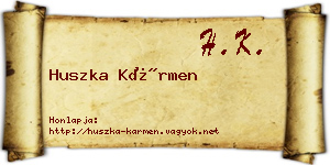 Huszka Kármen névjegykártya